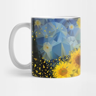 Starry Night Sunflower Geometric Art / Van Gogh Mug